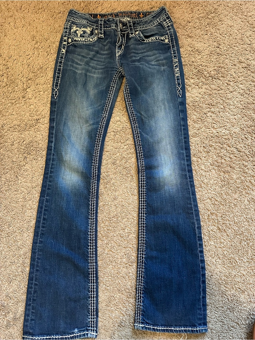 Rock Revival 'Jenna Boot' Jeans Size 27 - Pre-owned, Missing Back Button